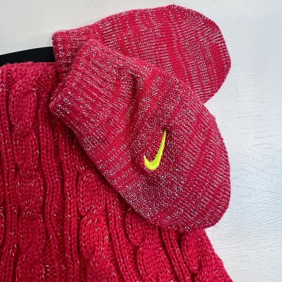 Nike Pink glitter Hat and Gloves Baby Girl 12/24 mo NWT - Picture 2 of 3